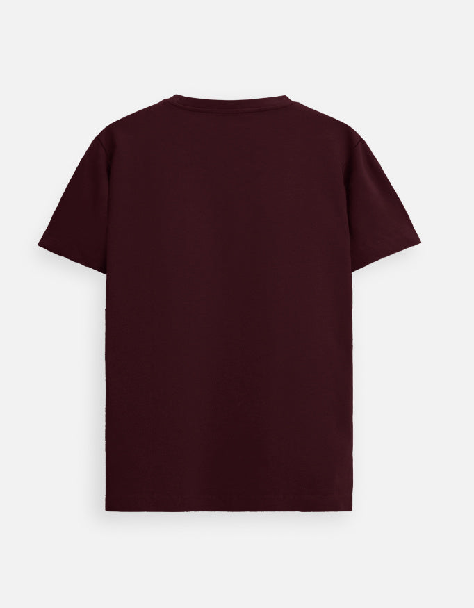 Lilak Men’s Maroon 100% Supima Cotton T-Shirt – Everyday Comfort, 160 GSM Premium Fabric