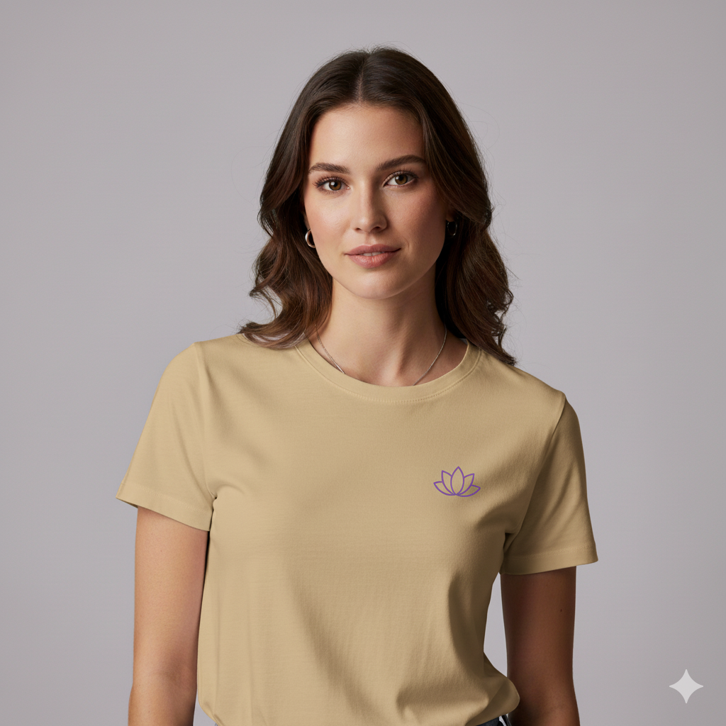 Lilak Lotus Thread Effect Supima Cotton Unisex T-Shirt | Minimalist Luxury Tee