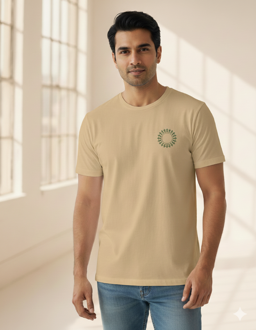 Lilak Supima Cotton T-Shirt - Warli Circle