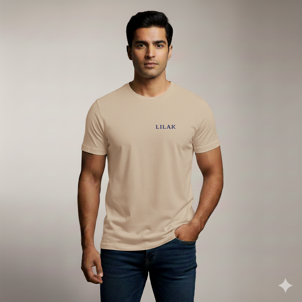 Lilak Script Thread Effect Supima Cotton T-Shirt - Unisex Premium Minimal Tee