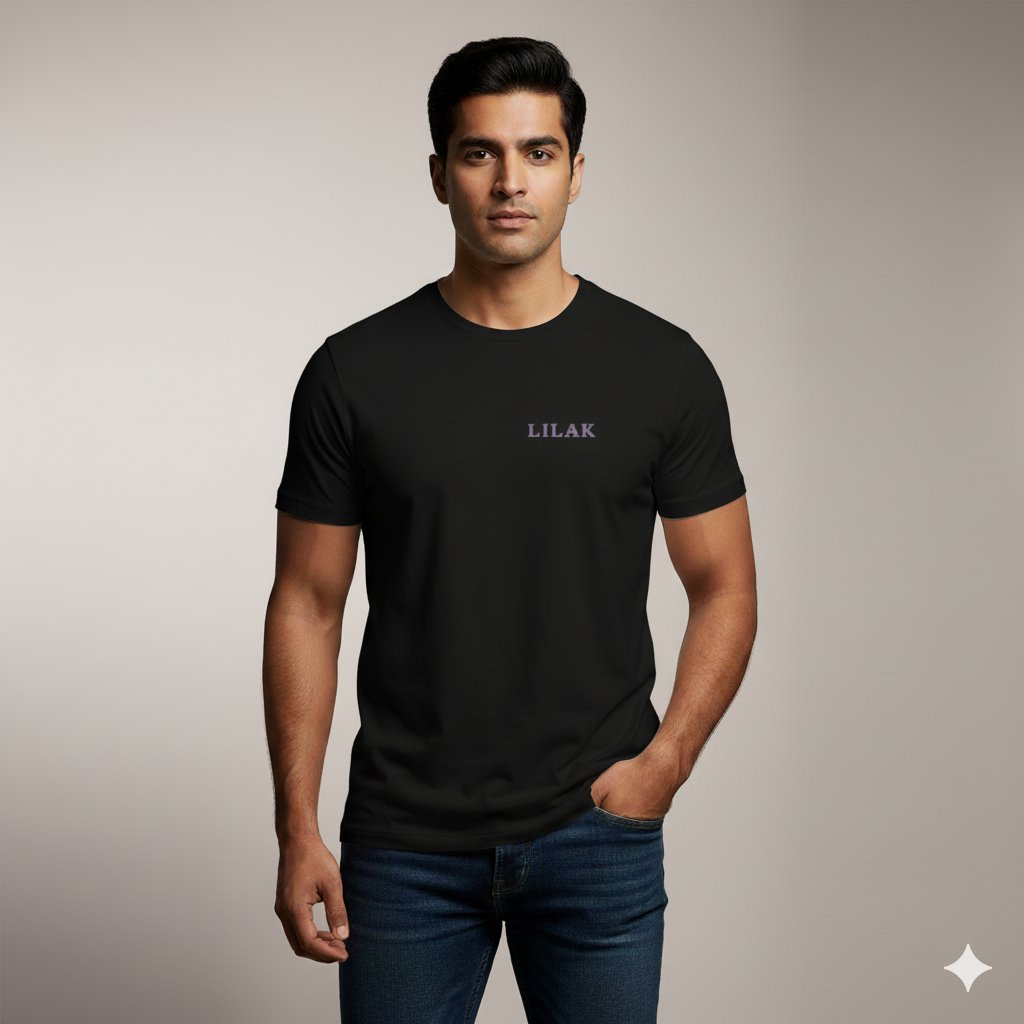 Lilak Script Thread Effect Supima Cotton T-Shirt - Unisex Premium Minimal Tee