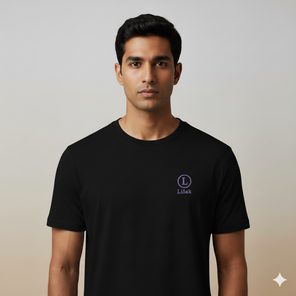 Lilak Signature Monogram Thread-Effect Supima Cotton T-Shirt - Unisex Premium Tee