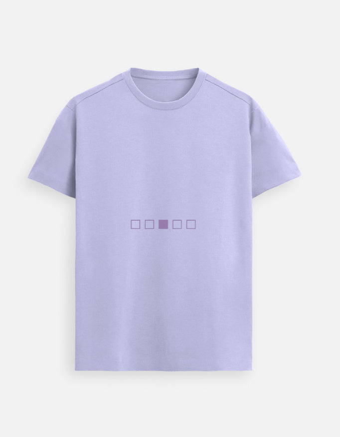 Lilak Unisex Lavender Supima Cotton T-Shirt – Minimal Chess Stripe Design, Premium 160 GSM Tee