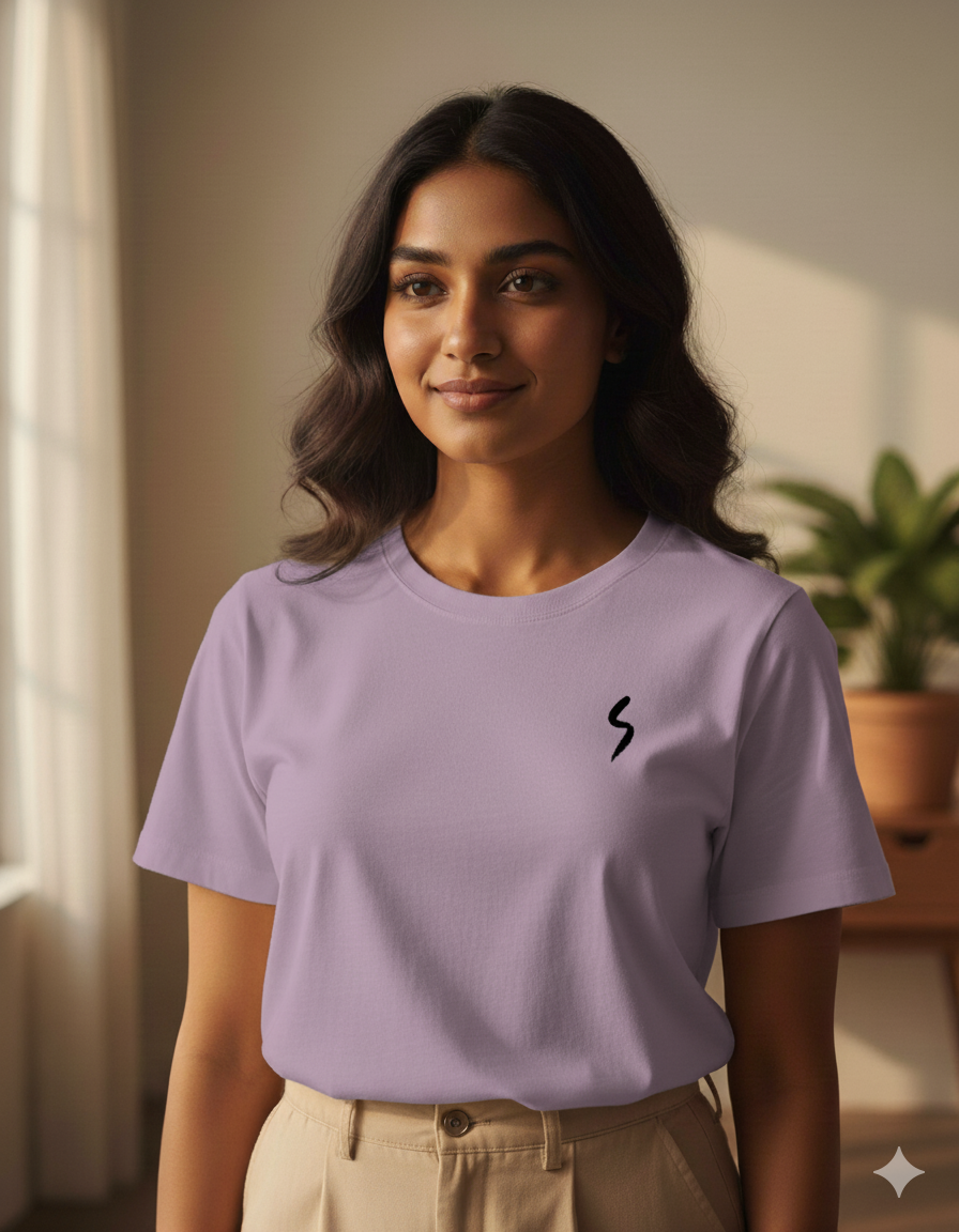 Unisex Supima Cotton T-Shirt - Abstract Brush Stroke Thread Effect | Minimal Artistic Tee