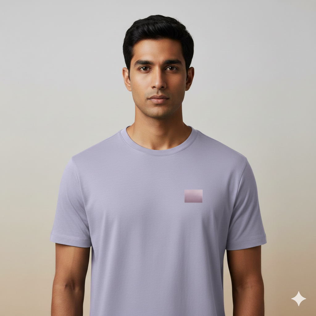 Supima Cotton Lilac Horizon Gradient T-Shirt - Unisex Premium Minimal Luxury Tee