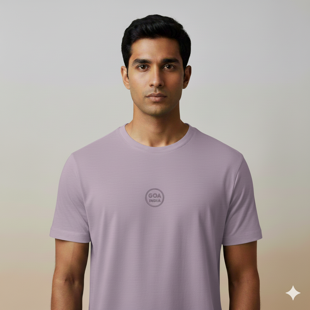 Goa India Thread Effect Supima Cotton T-Shirt - Unisex Premium Lilac Design