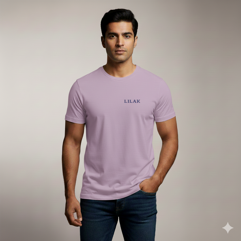 Lilak Script Thread Effect Supima Cotton T-Shirt - Unisex Premium Minimal Tee