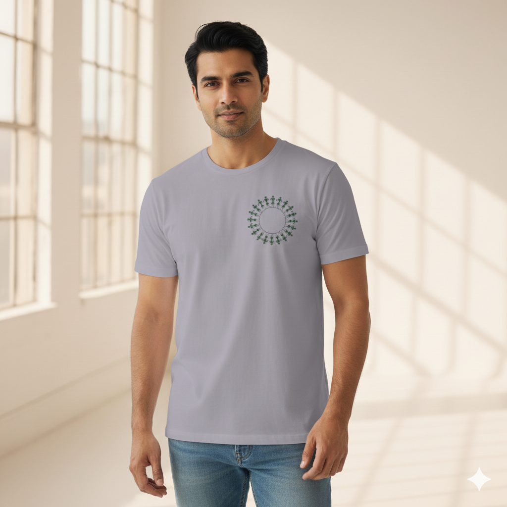 Lilak Supima Cotton T-Shirt - Warli Circle