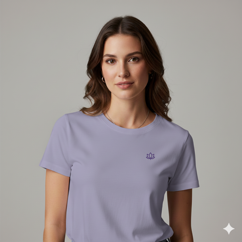 Lilak Lotus Thread Effect Supima Cotton Unisex T-Shirt | Minimalist Luxury Tee