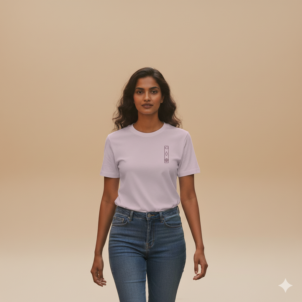 Unisex Supima Cotton T-Shirt - Madhubani Thread Effect Folk Art Design | Premium Heritage Tee