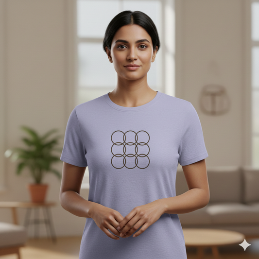 Lilak Unisex Lavender Supima Cotton T-Shirt – Minimal Geometric Circles Design, Premium Luxury Tee
