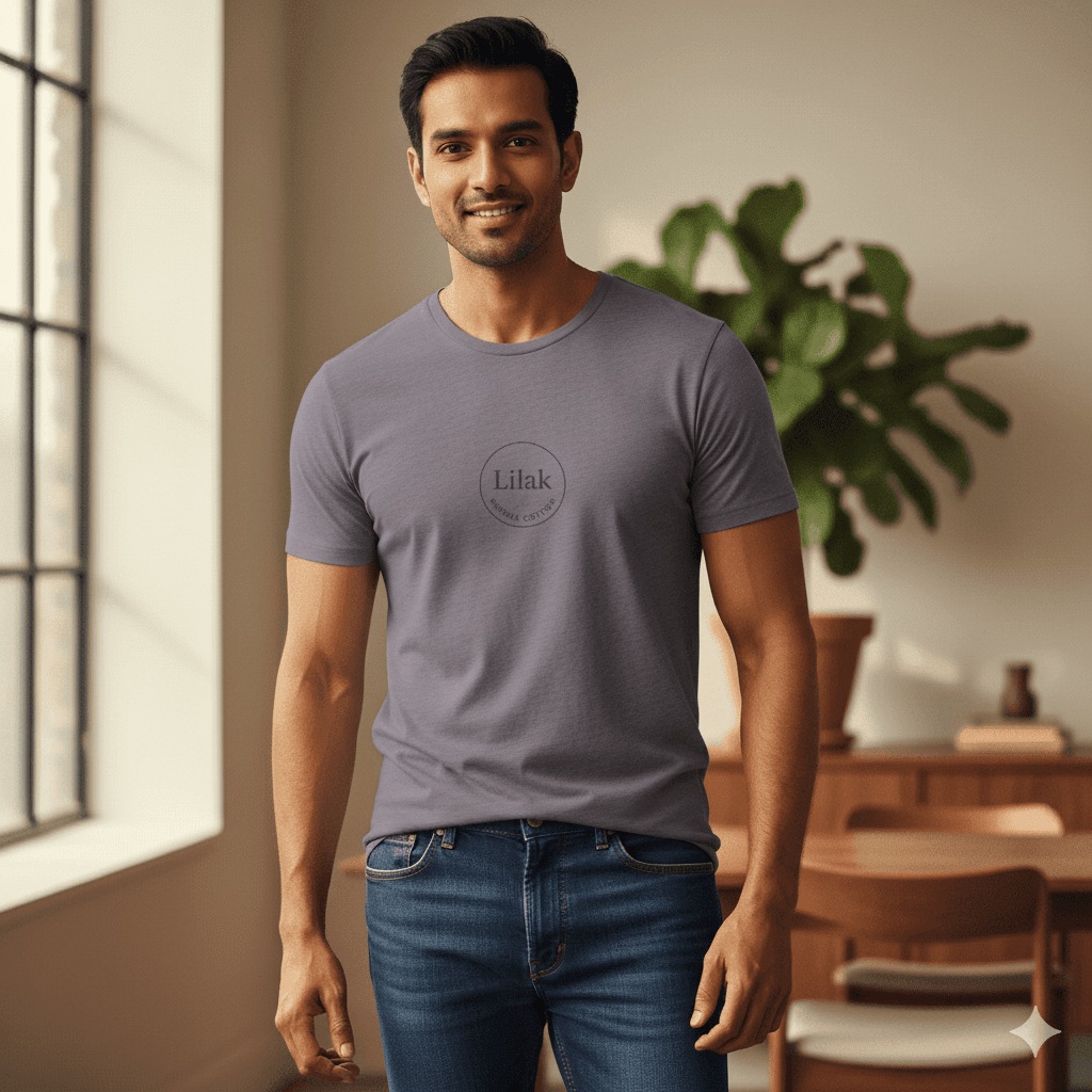 Lilak Supima Cotton Logo Crest T-Shirt -  Unisex Premium Minimal Tee