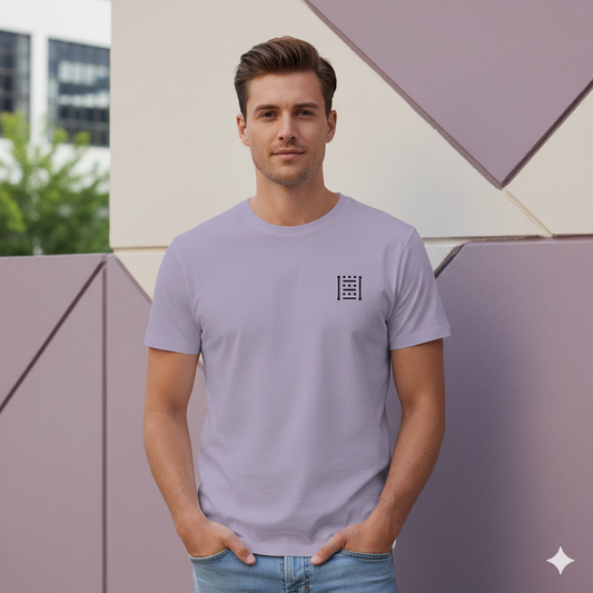 Unisex Supima Cotton T-Shirt - Geometric Tribal Thread Effect Design | Premium Minimal Heritage Tee