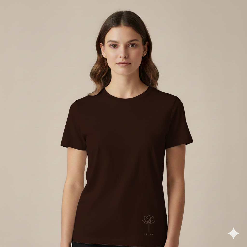 Supima Cotton Lotus Line Icon T-Shirt - Unisex Premium Minimal Botanical Tee | Lilak