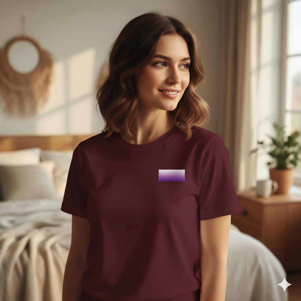 Supima Cotton Lilac Horizon Gradient T-Shirt - Unisex Premium Minimal Luxury Tee