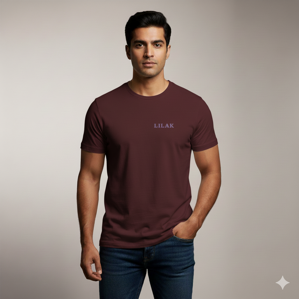 Lilak Script Thread Effect Supima Cotton T-Shirt - Unisex Premium Minimal Tee