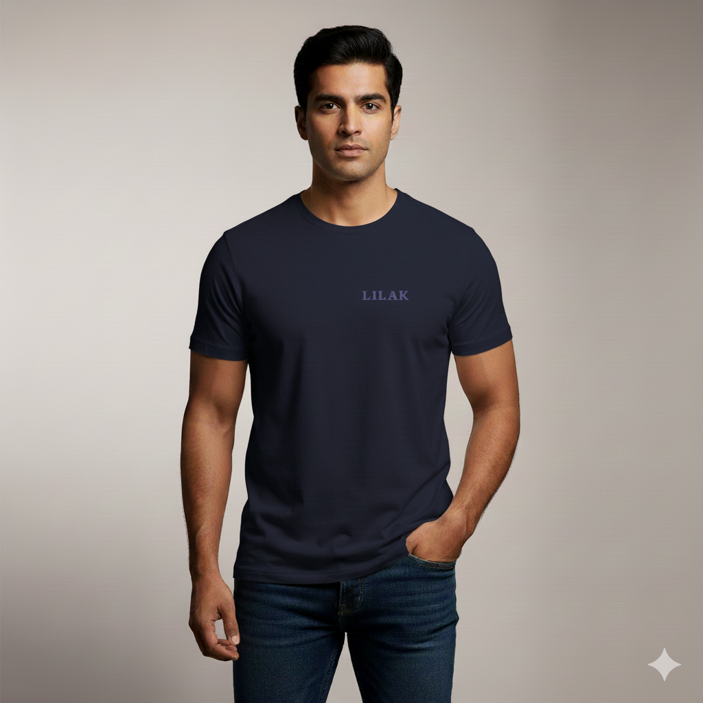 Lilak Script Thread Effect Supima Cotton T-Shirt - Unisex Premium Minimal Tee