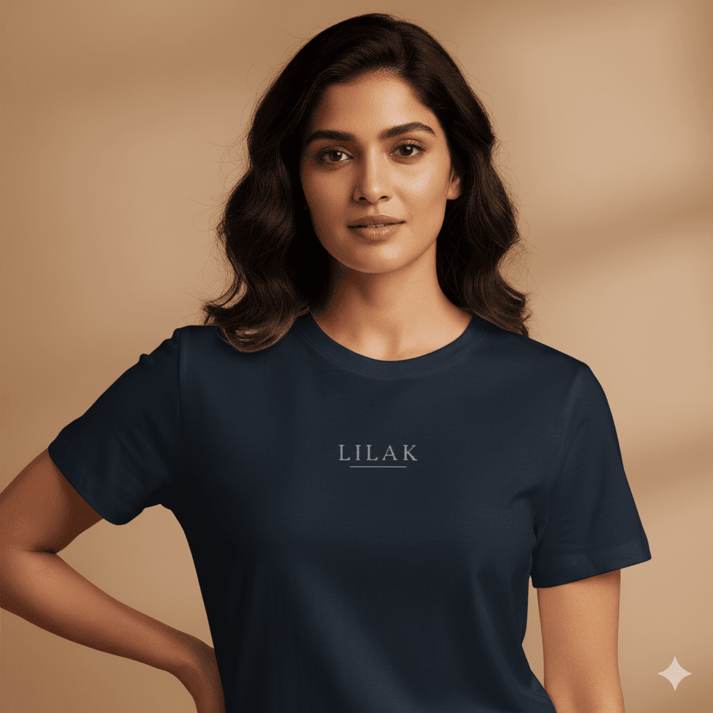 Supima Cotton Lilak Underline Logo T-Shirt - Women's Premium Minimal Tee