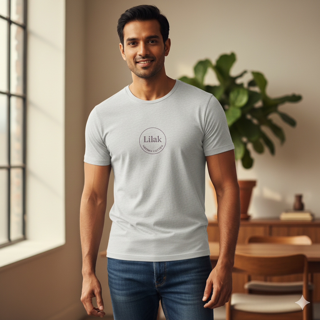 Lilak Supima Cotton Logo Crest T-Shirt -  Unisex Premium Minimal Tee