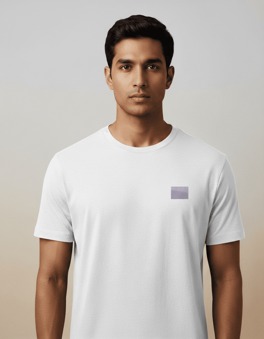 Supima Cotton Lilac Horizon Gradient T-Shirt - Unisex Premium Minimal Luxury Tee