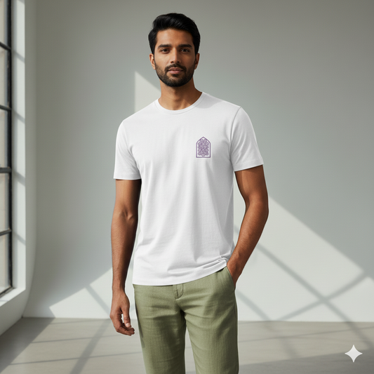 Supima Cotton Mughal Arch Jali T-Shirt - Unisex Premium Minimal Heritage Tee | Lilak
