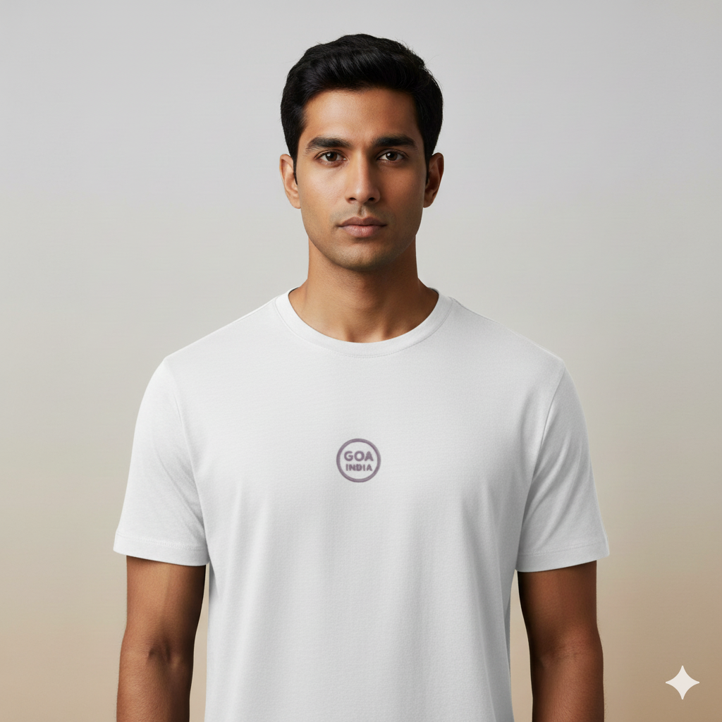 Goa India Thread Effect Supima Cotton T-Shirt - Unisex Premium Lilac Design