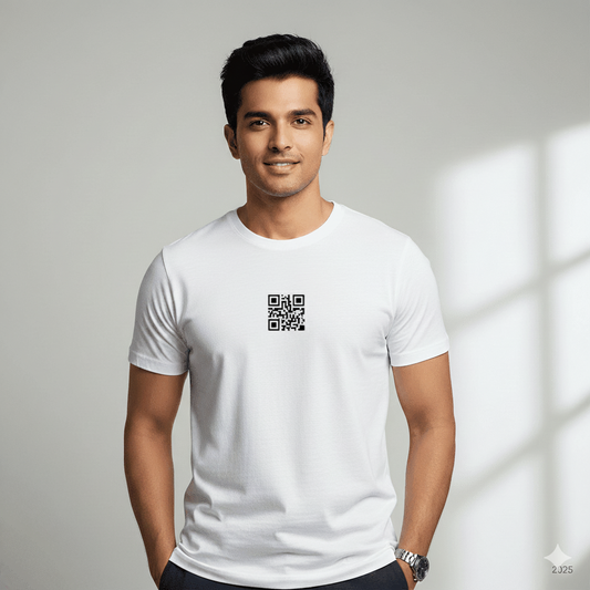 Unisex Supima Cotton T-Shirt - QR Code Thread Effect Design | Modern Tech-Inspired Tee