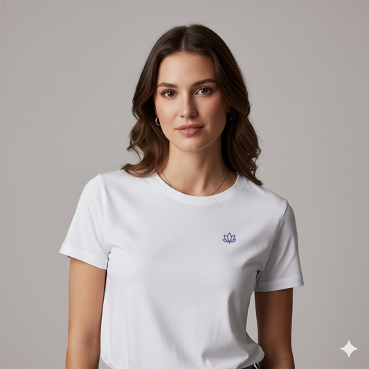 Lilak Lotus Thread Effect Supima Cotton Unisex T-Shirt | Minimalist Luxury Tee