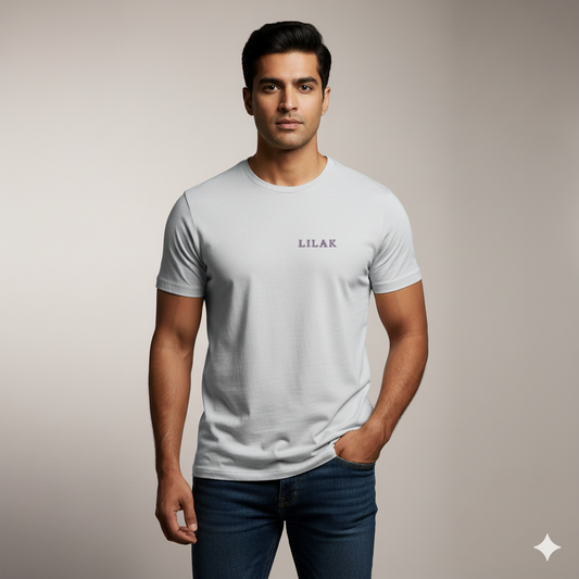 Lilak Script Thread Effect Supima Cotton T-Shirt - Unisex Premium Minimal Tee