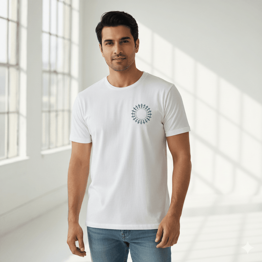 Lilak Supima Cotton T-Shirt - Warli Circle