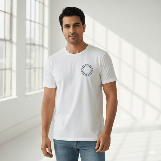 Lilak Supima Cotton T-Shirt - Warli Circle